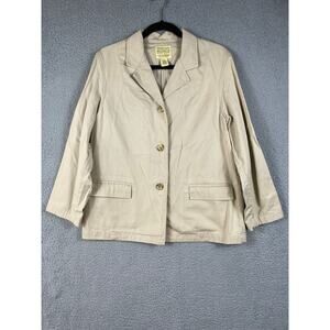 Limited Chinos Tan Blazer Women's Size M Cotton Twill Single Breasted